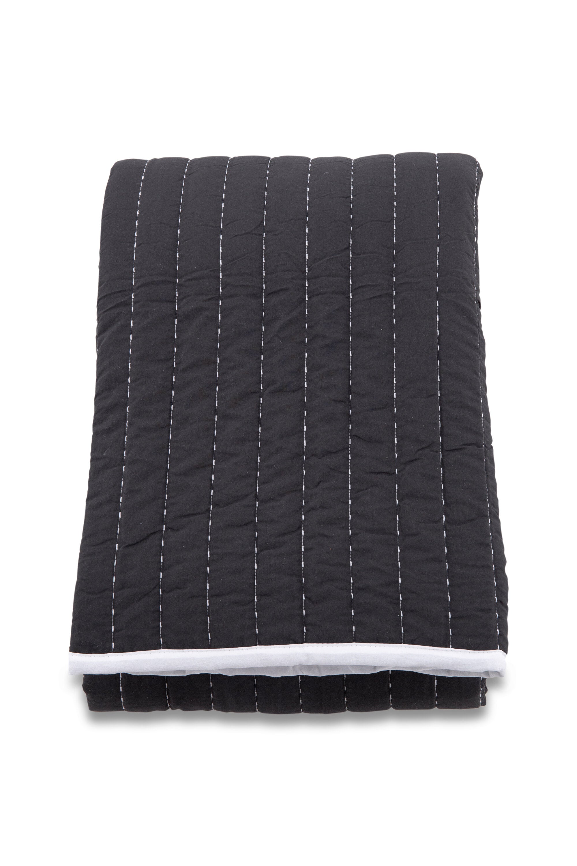 15994-488__1 Juni Bettüberwurf Bettwäsche Anthrazit,Weiß 260 x 260 Polyester