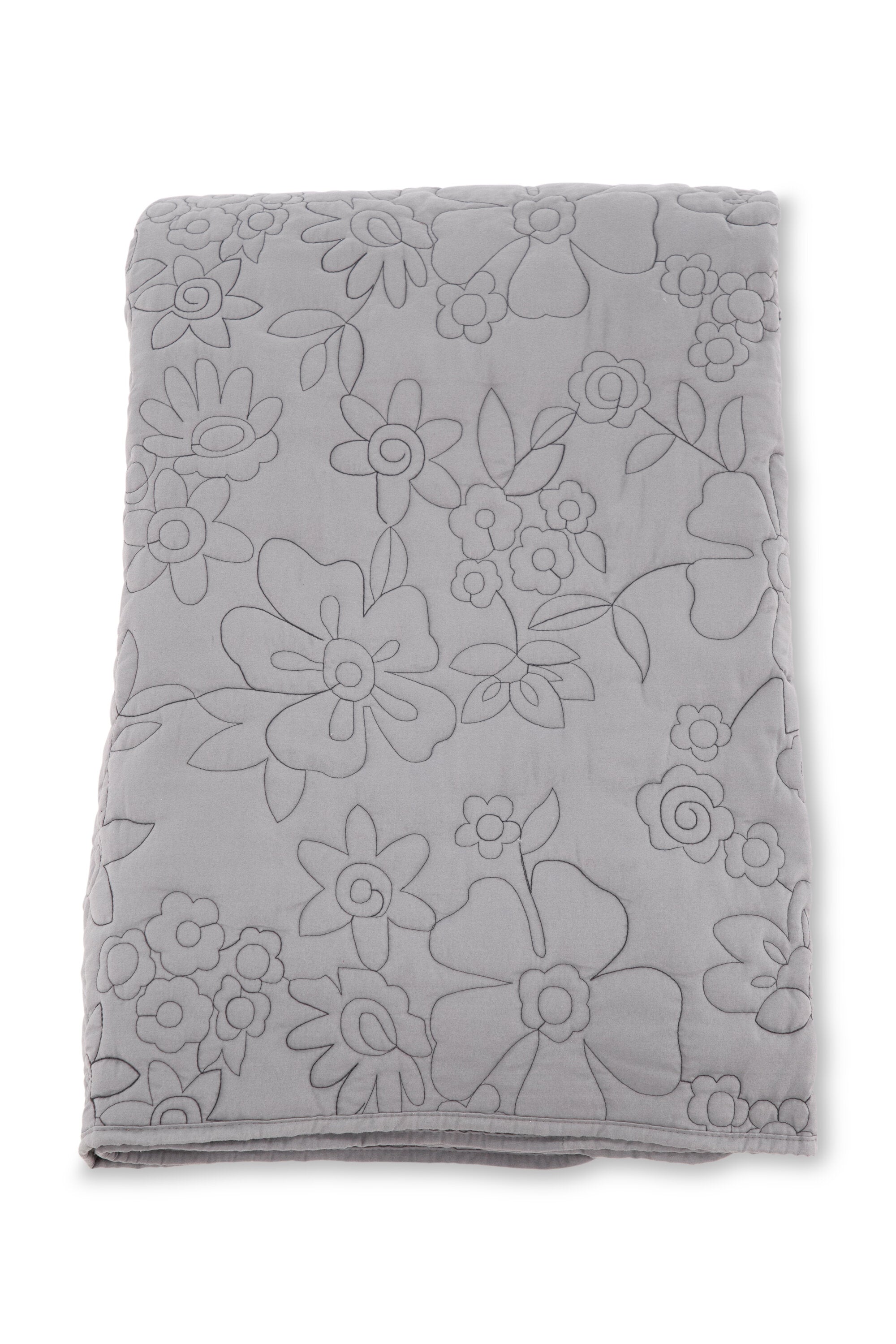 15995-505_2 Niki Tagesdecke Bettwäsche Hellgrau 150 x 250 Polyester