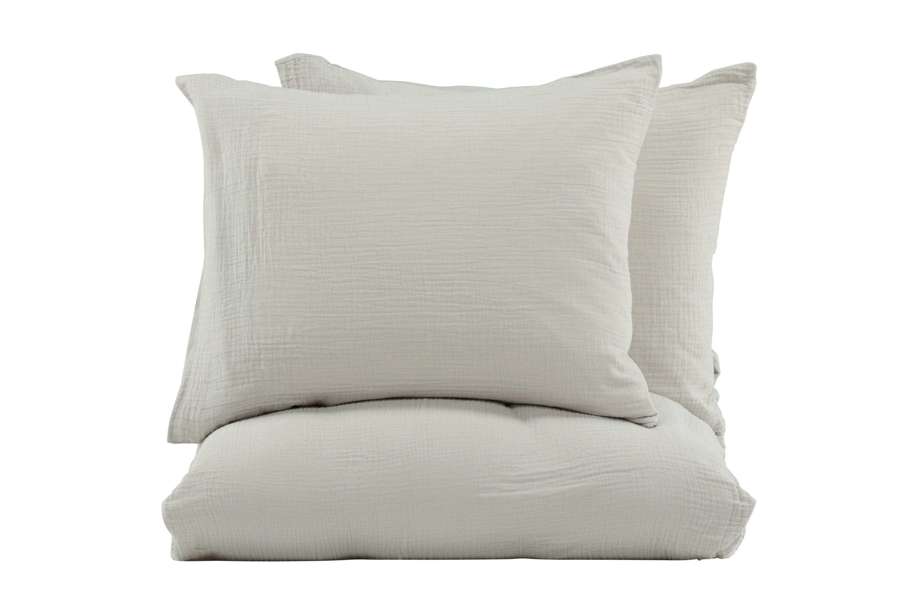 16009-505_2 Mila Bett Set Bettwäsche Hellgrau 220 x 240 Baumwolle