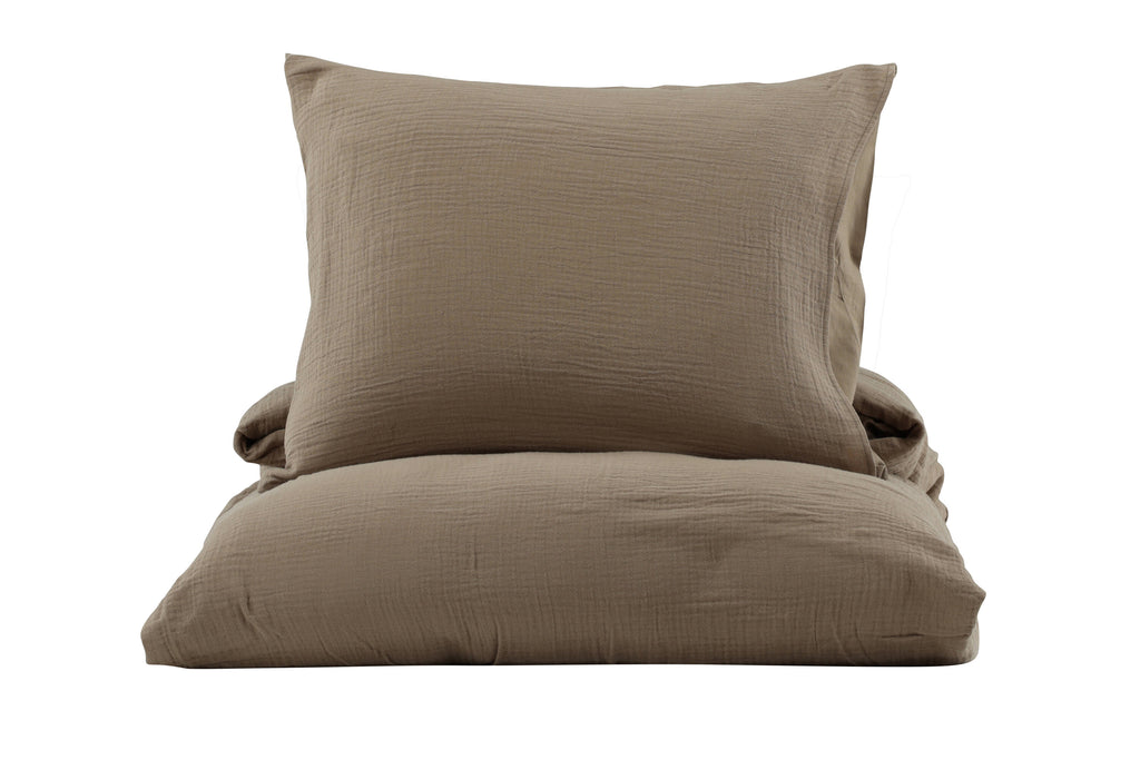 16010-503_1 Mila Bett Set Bettwäsche Braun 200 x 150 Baumwolle