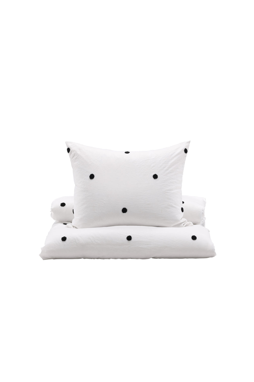 16011-501_1_os Loke Bettset Bettwäsche Schwarz,Weiß 50 x 60 + 150 x 200 Polyester