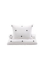 16011-501_1_os Loke Bettset Bettwäsche Schwarz,Weiß 50 x 60 + 150 x 200 Polyester