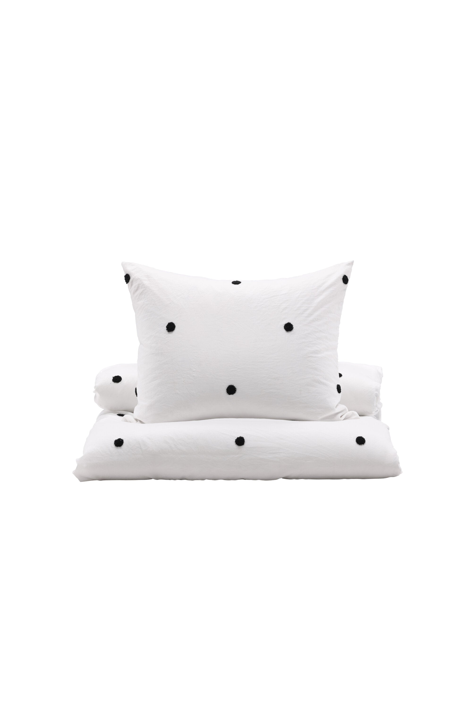 16011-501_1_os Loke Bettset Bettwäsche Schwarz,Weiß 50 x 60 + 150 x 200 Polyester