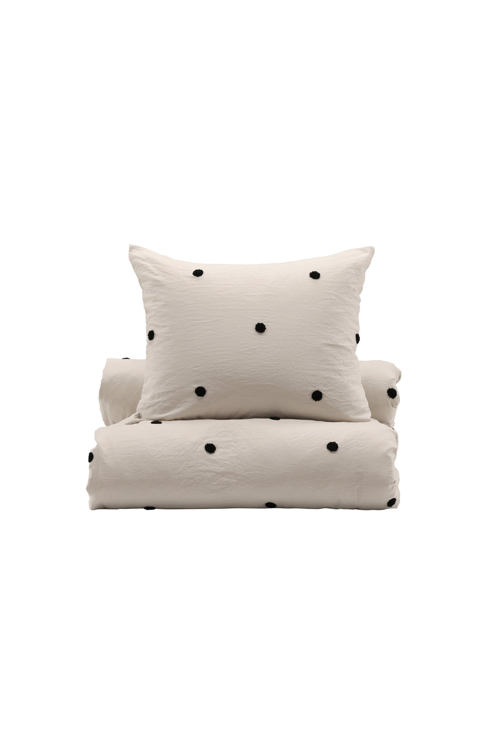 16011-502_1_os Loke Bettset Bettwäsche Schwarz 50 x 60 + 150 x 200 Polyester