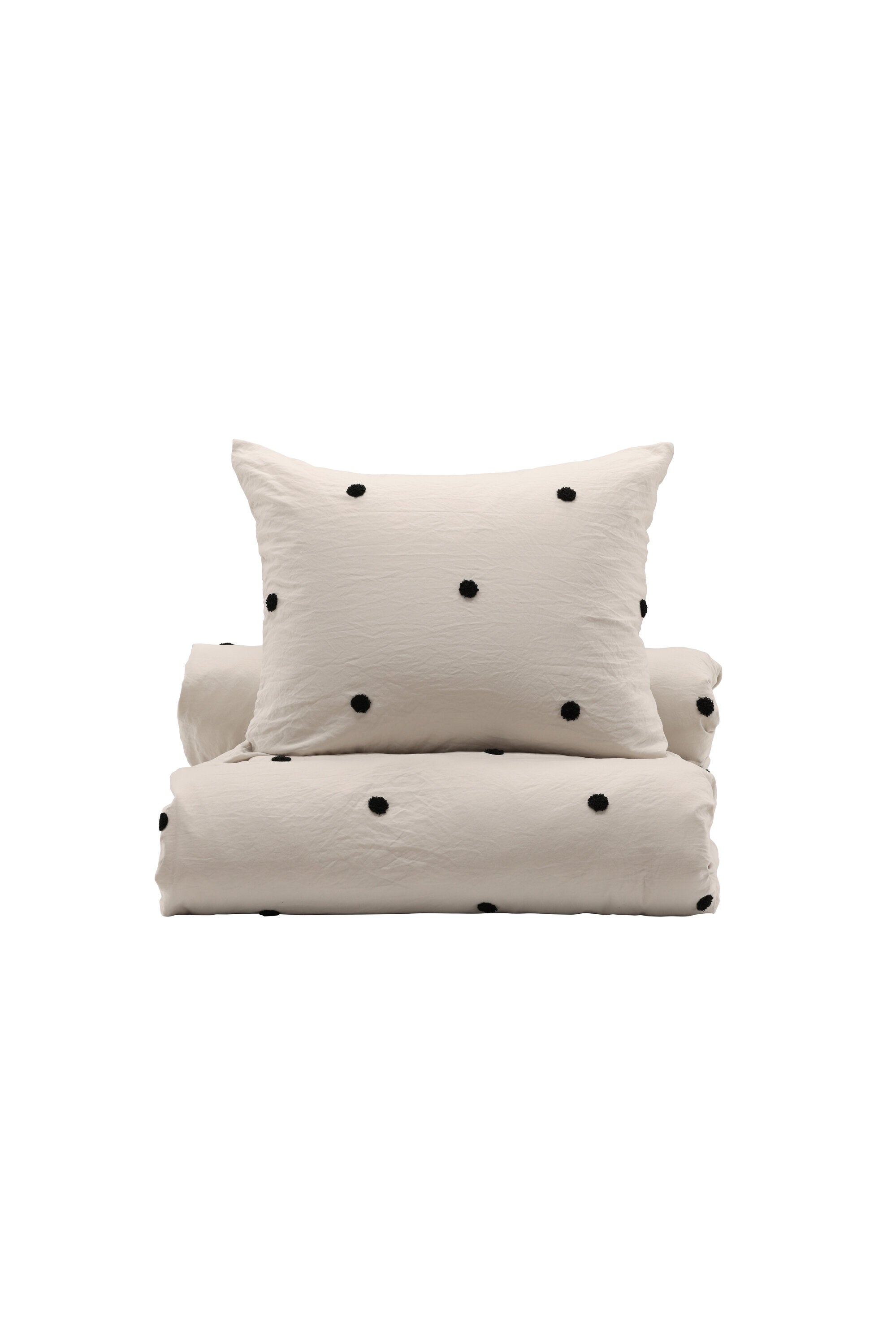 16011-502_1_os Loke Bettset Bettwäsche Schwarz 50 x 60 + 150 x 200 Polyester