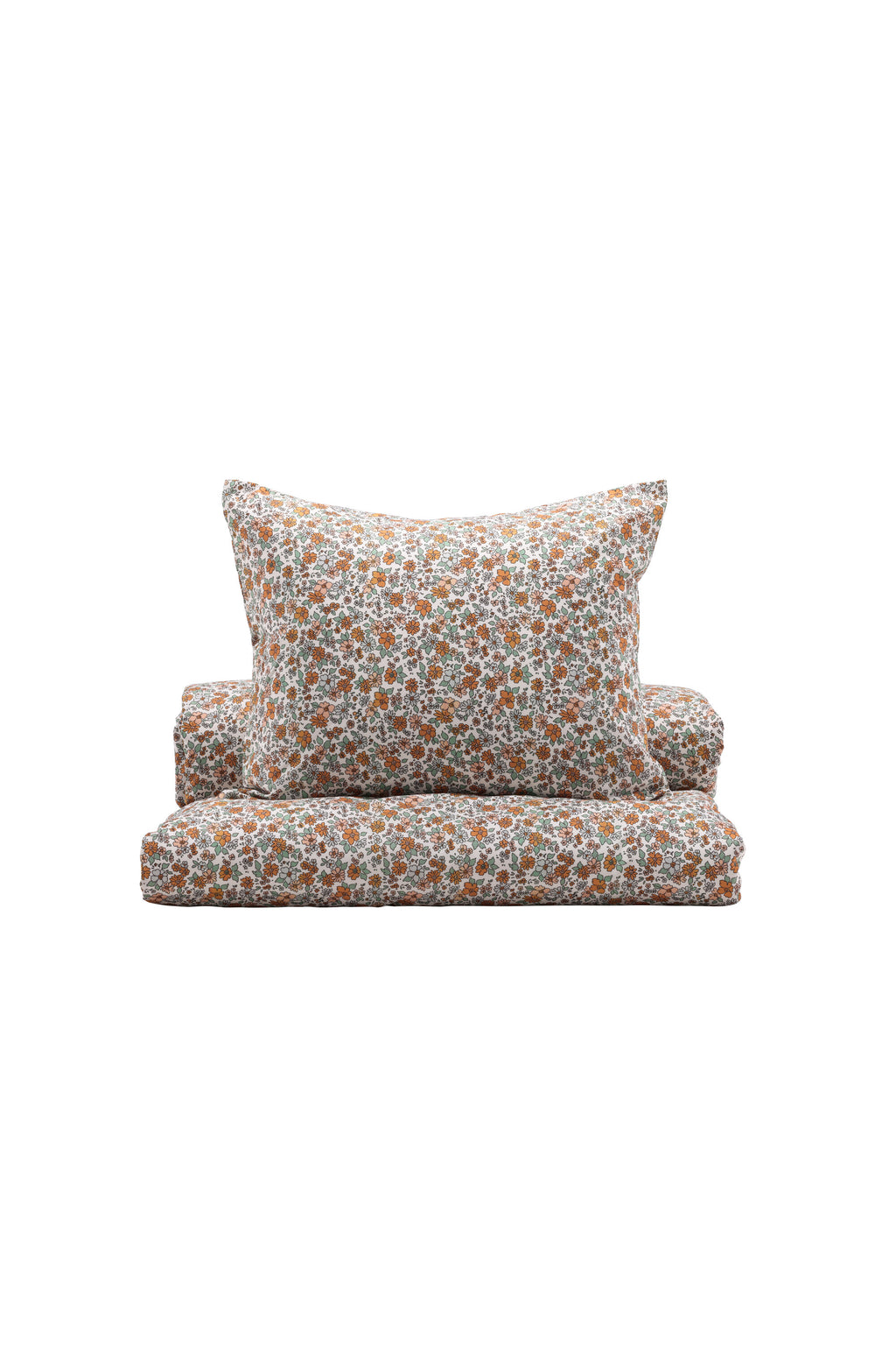 16020-503_1_os Vicky Bettset Bettwäsche Grün,Hellorange,Weiß,Braun 50 x 60 + 150 x 200 Polyester