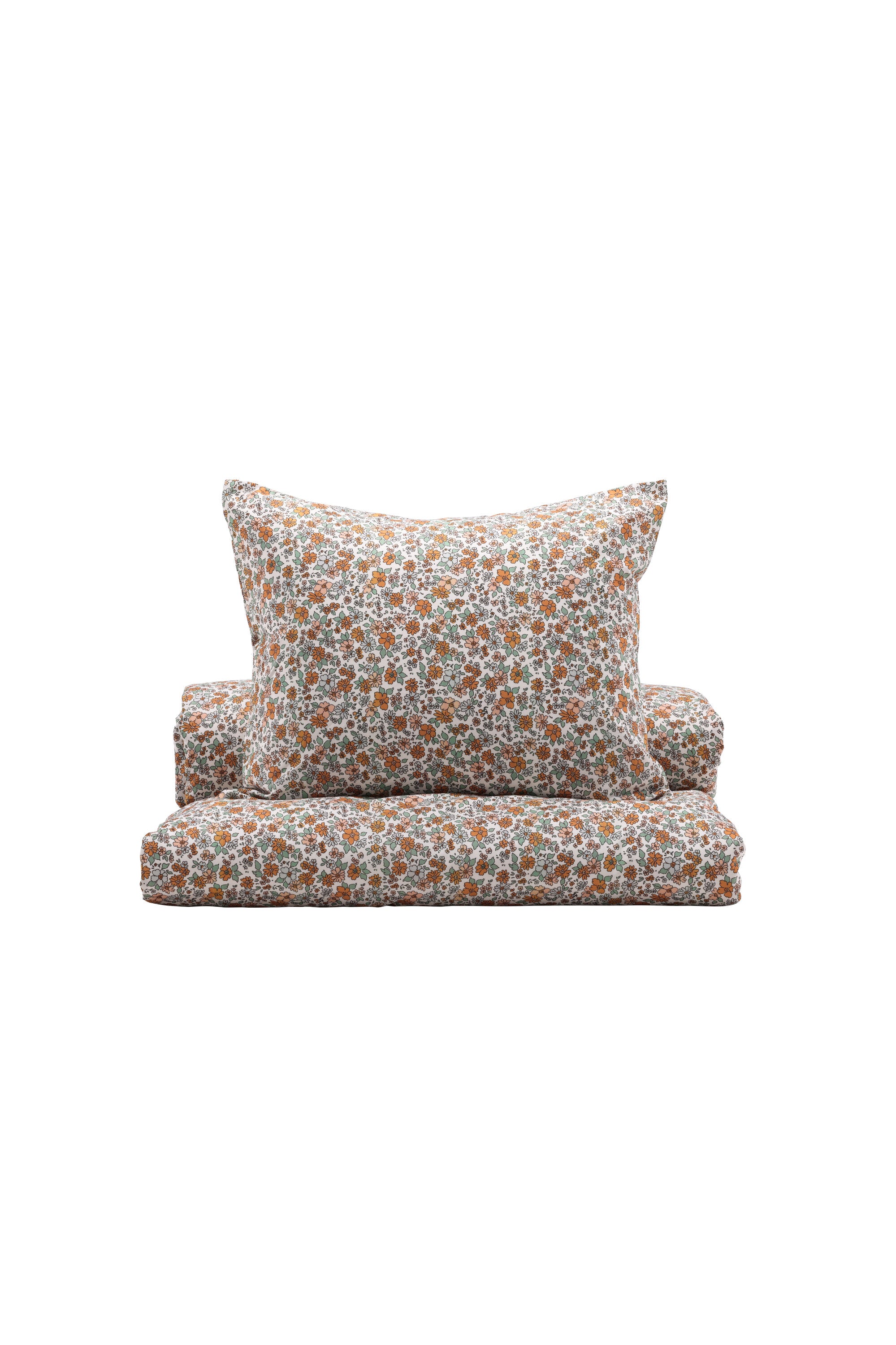 16020-503_1_os Vicky Bettset Bettwäsche Grün,Hellorange,Weiß,Braun 50 x 60 + 150 x 200 Polyester