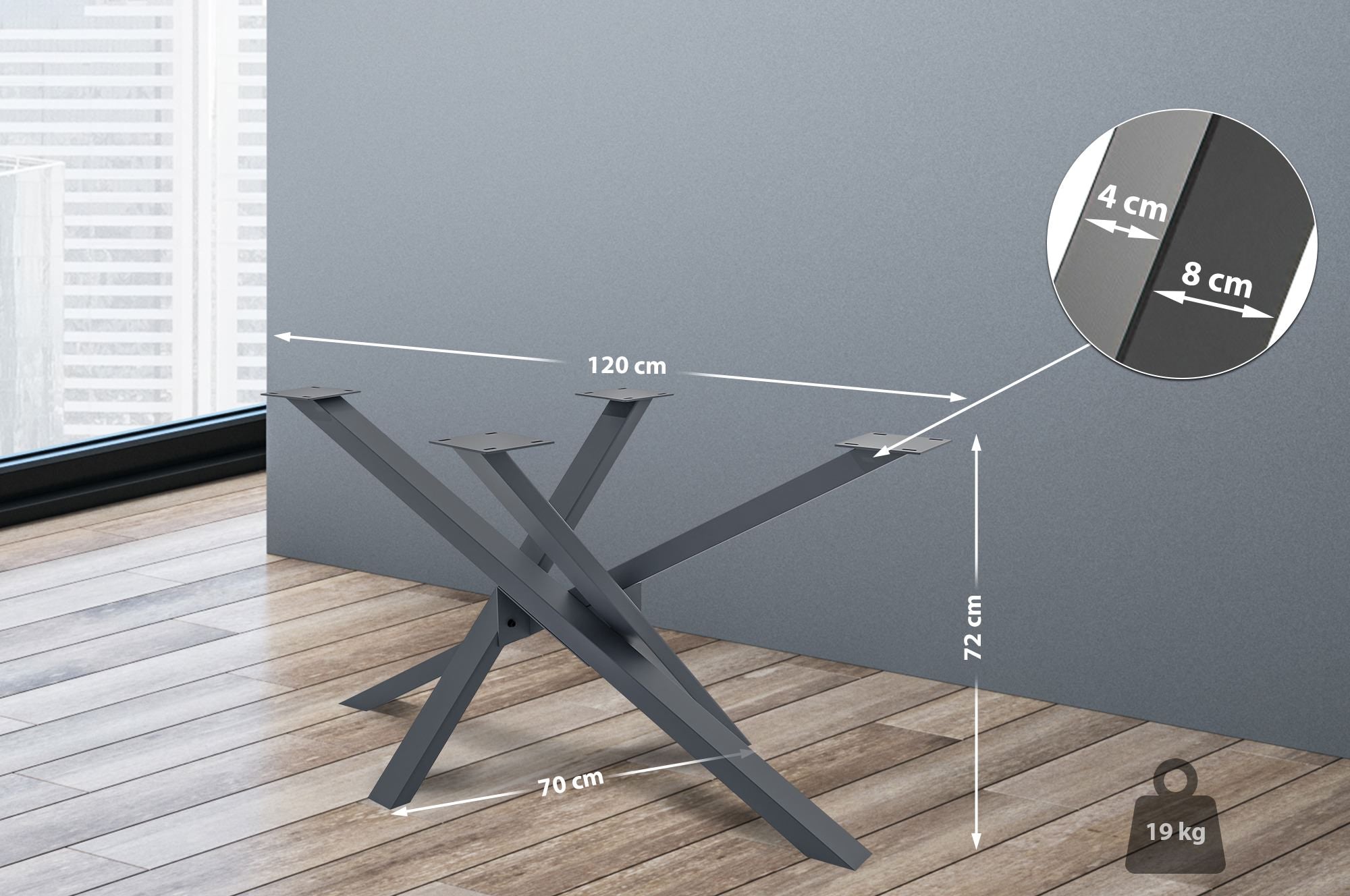 Tischbeine Jimmy 120x70x72