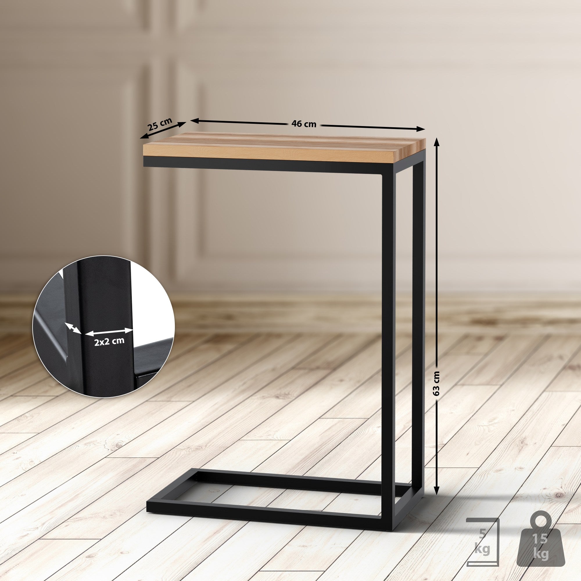 Beistelltisch Manteo 46x25x67 cm