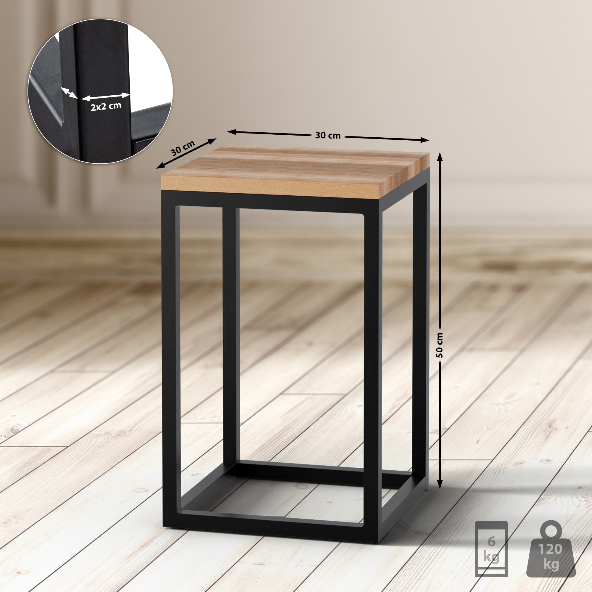 Beistelltisch Manteo 30x30x50 cm
