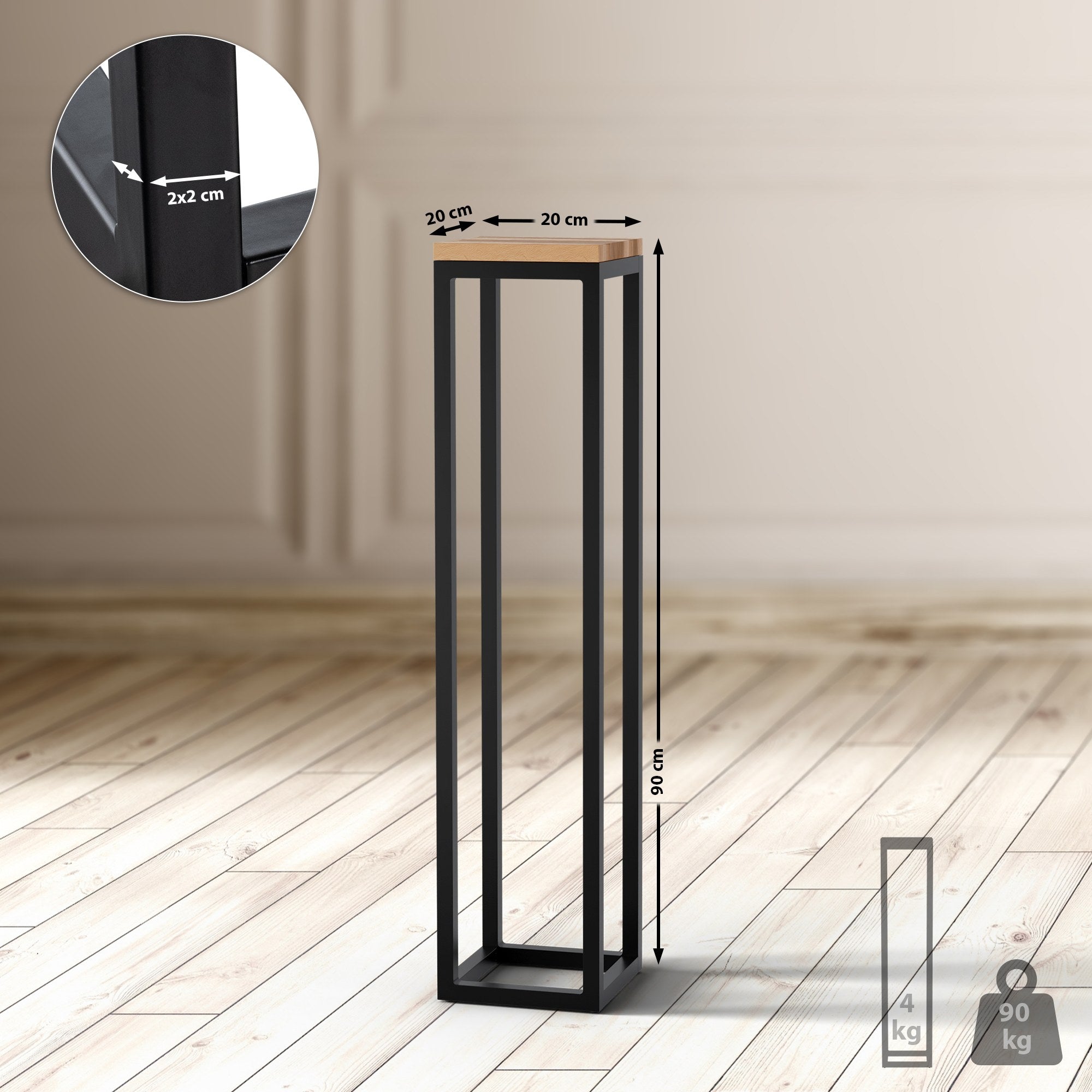 Beistelltisch Manteo 20x20x90 cm