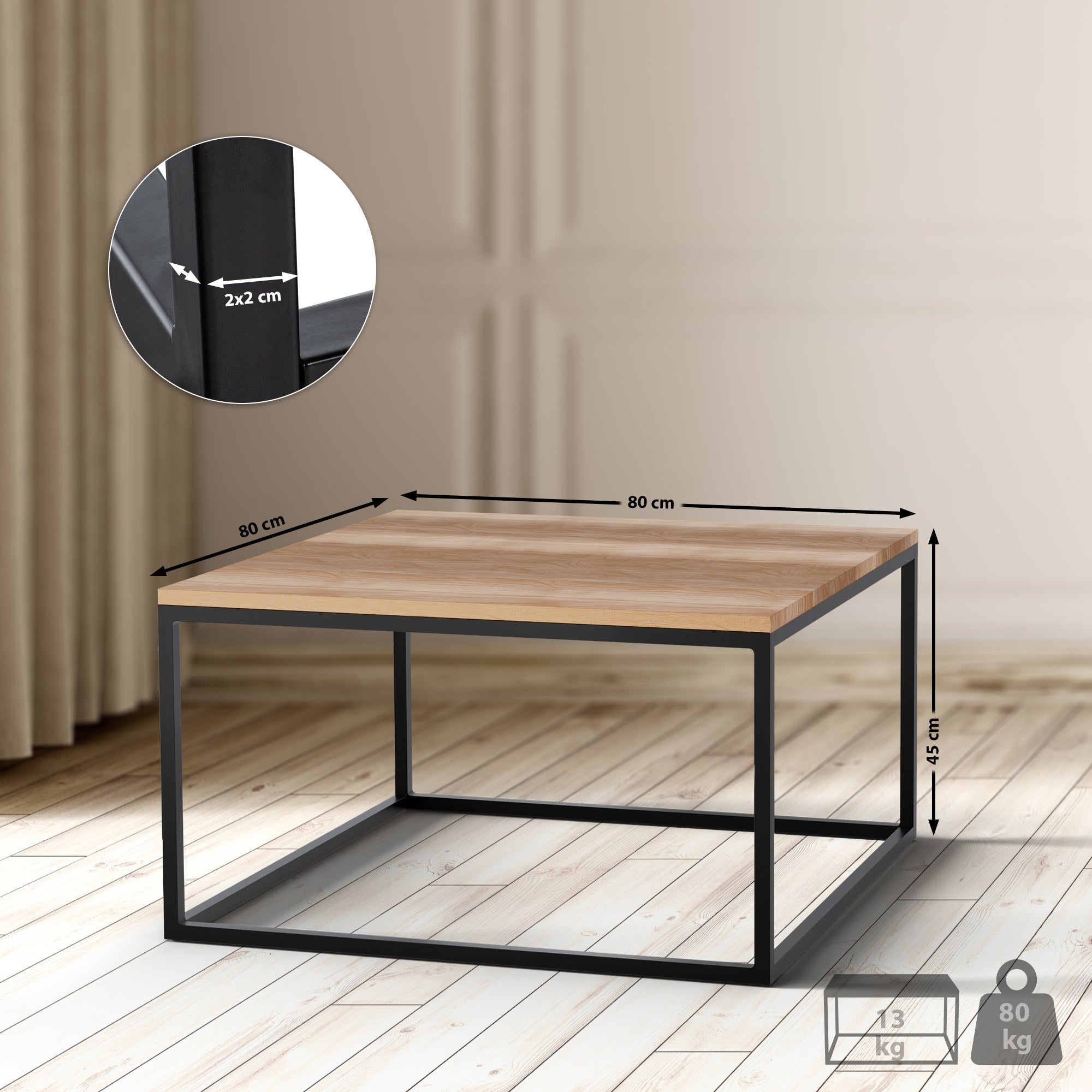 Couchtisch Manteo 80x80x45 cm