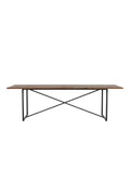 18008-680_1_os Padang Tisch Rechteckiger Esstisch Schwarz,Dunkel Natur 250 x 100 Stahl,Teak
