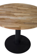 18014-679_2 Cirebon Tisch Runder Esstisch Schwarz,Natur ⌀140 Stahl,Teak