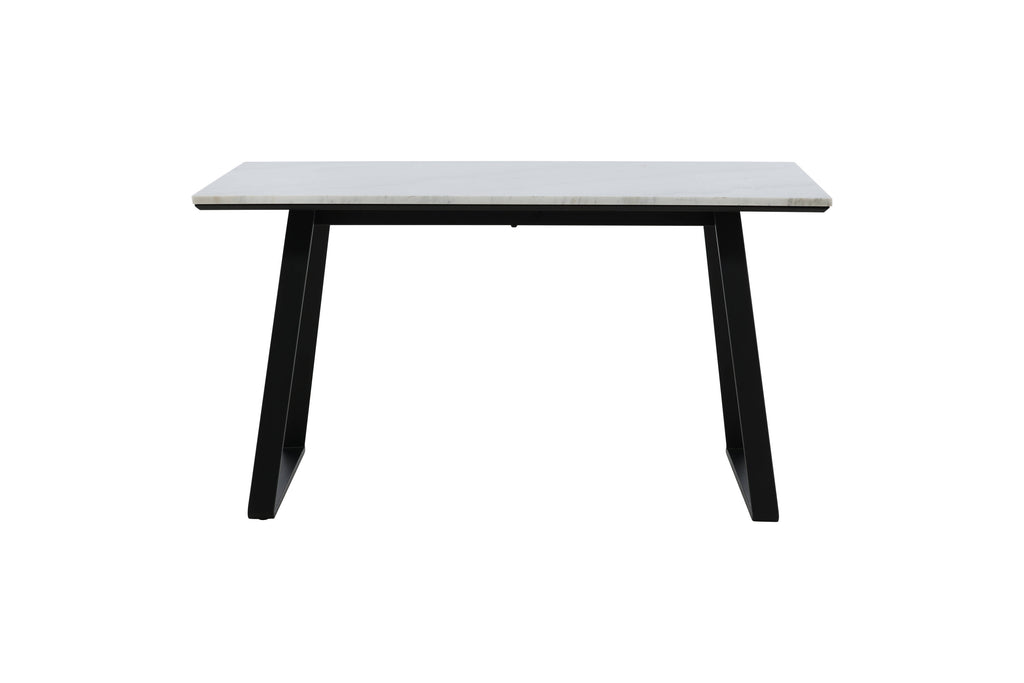 18021-580_1 Estelle Tisch Rechteckiger Esstisch Schwarz,Weiß 140 x 90 Marmor,Stahl