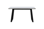18021-580_1 Estelle Tisch Rechteckiger Esstisch Schwarz,Weiß 140 x 90 Marmor,Stahl