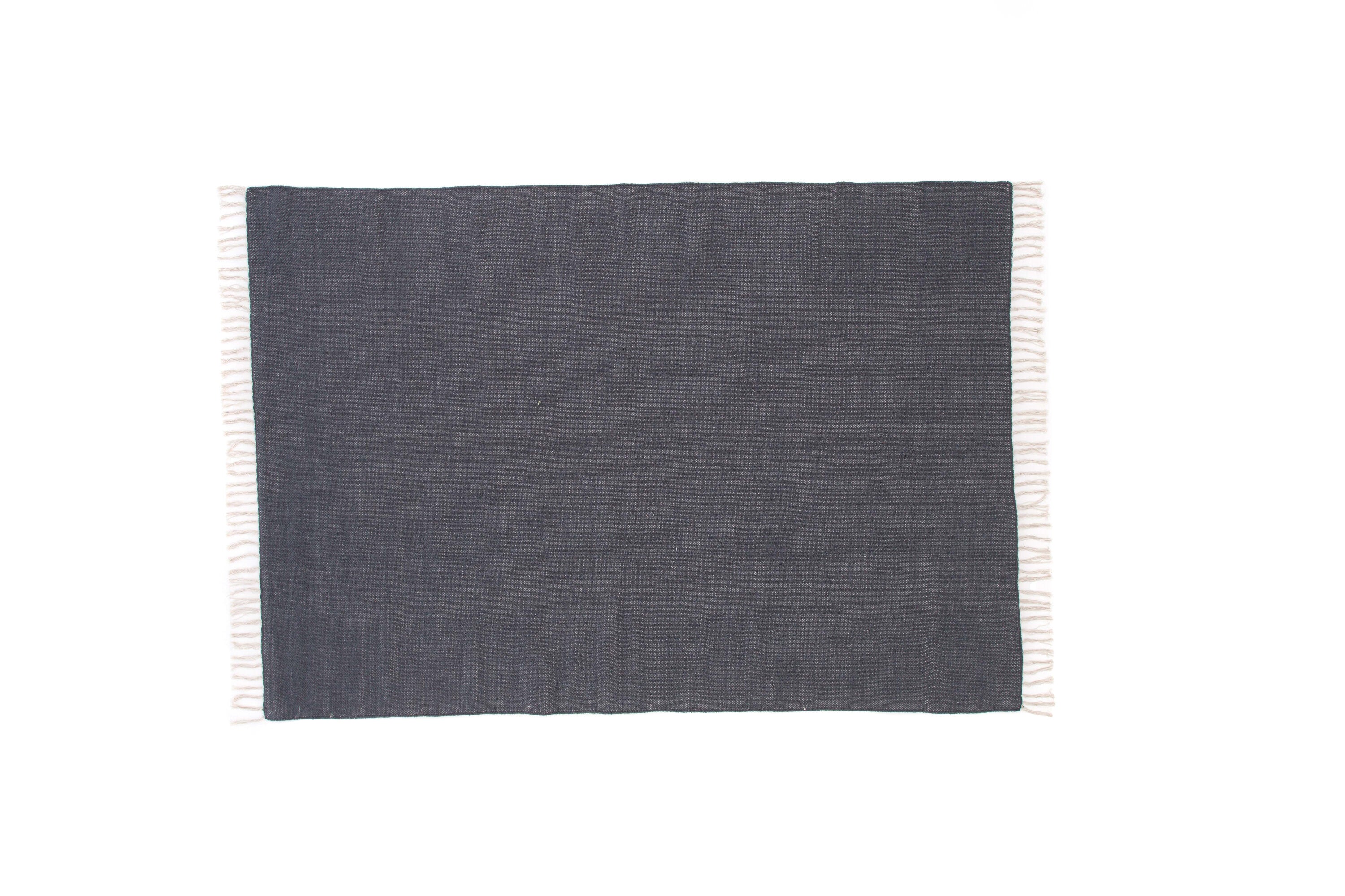 18024-335_01 Panipat Teppich Wohnzimmerteppiche Dunkelgrau 240 x 170 Baumwolle