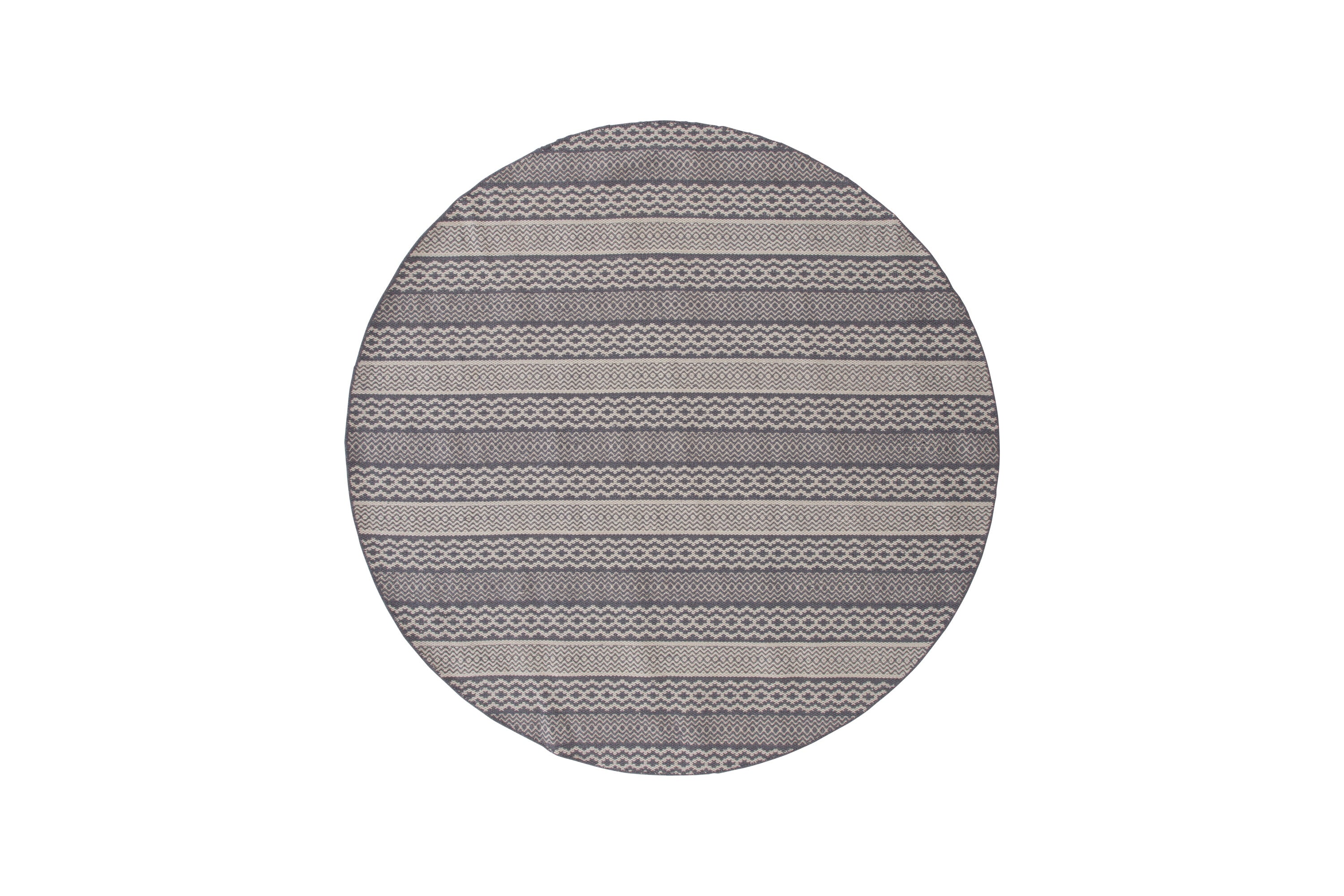 18031-331_01 Sishu Teppich Wohnzimmerteppiche Hellgrau ⌀200 Baumwolle,Wolle