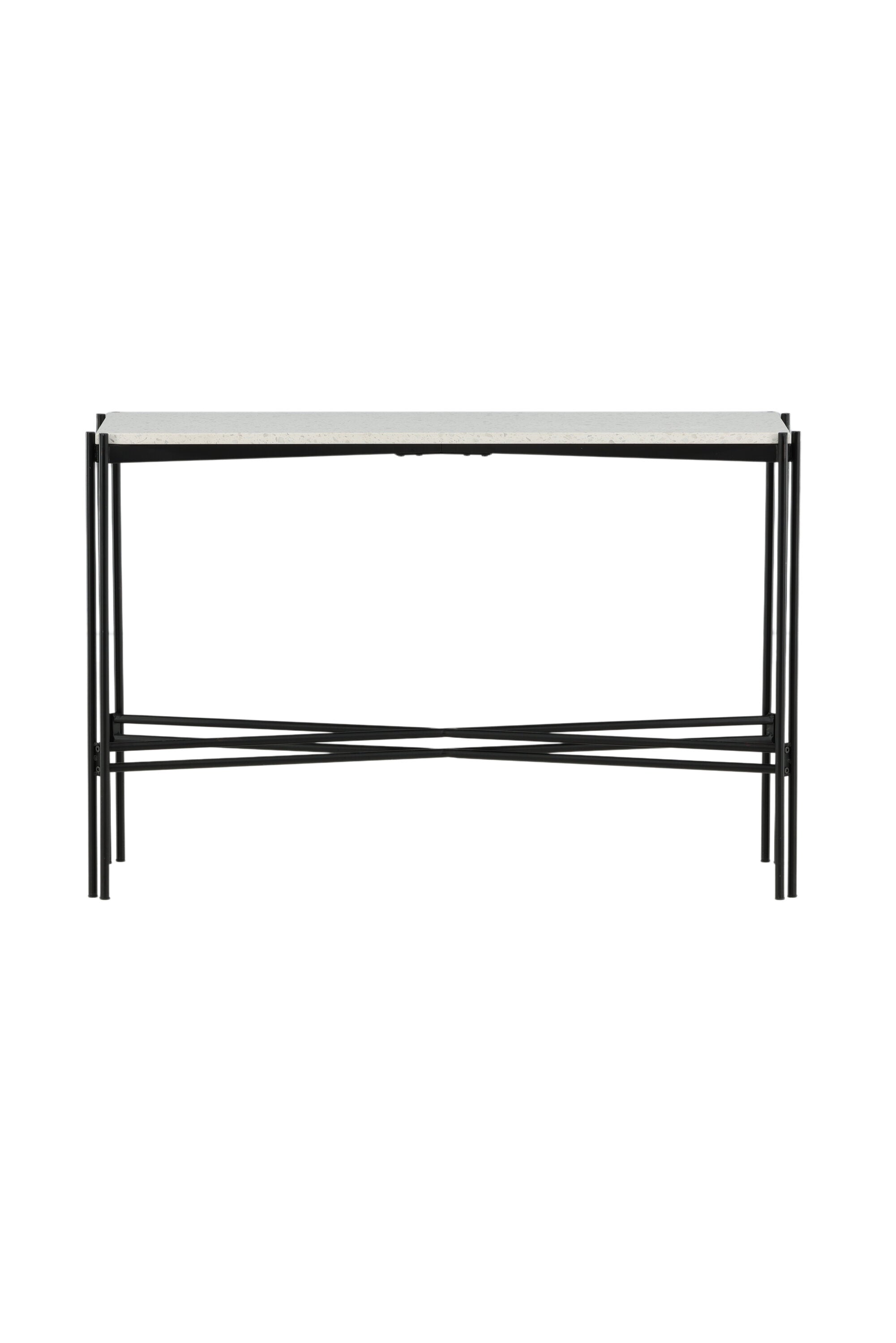 18036-680_1_os Razzia Side Table Beistelltisch Schwarz,Weiß 110 x 30 Stahl,Terrazzo