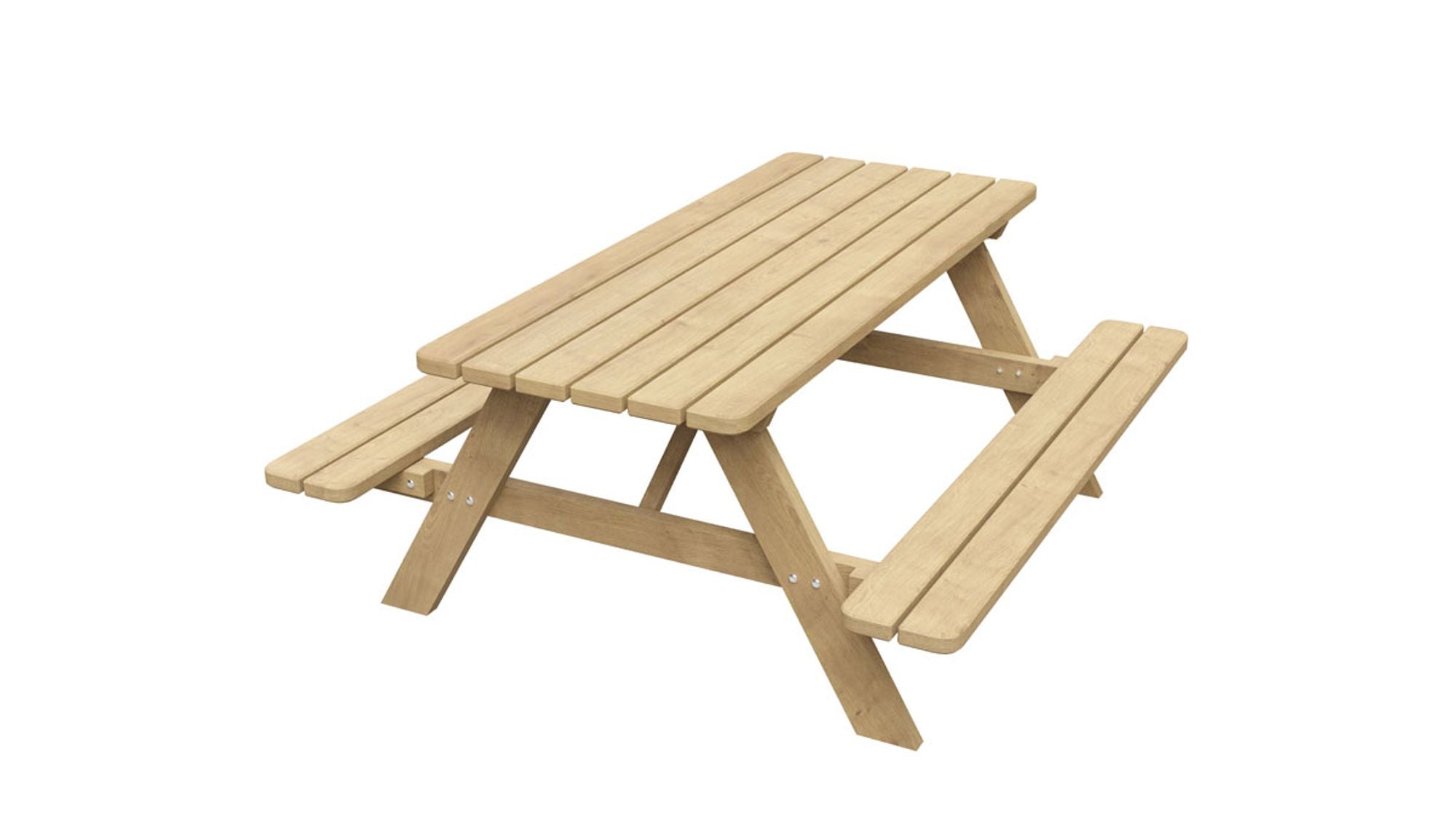 kalb | Picknicktisch Waldsee - 170 x 160 x 75 cm Gartenmöbel Festzeltgarnitur Bank Massiv Echtholz