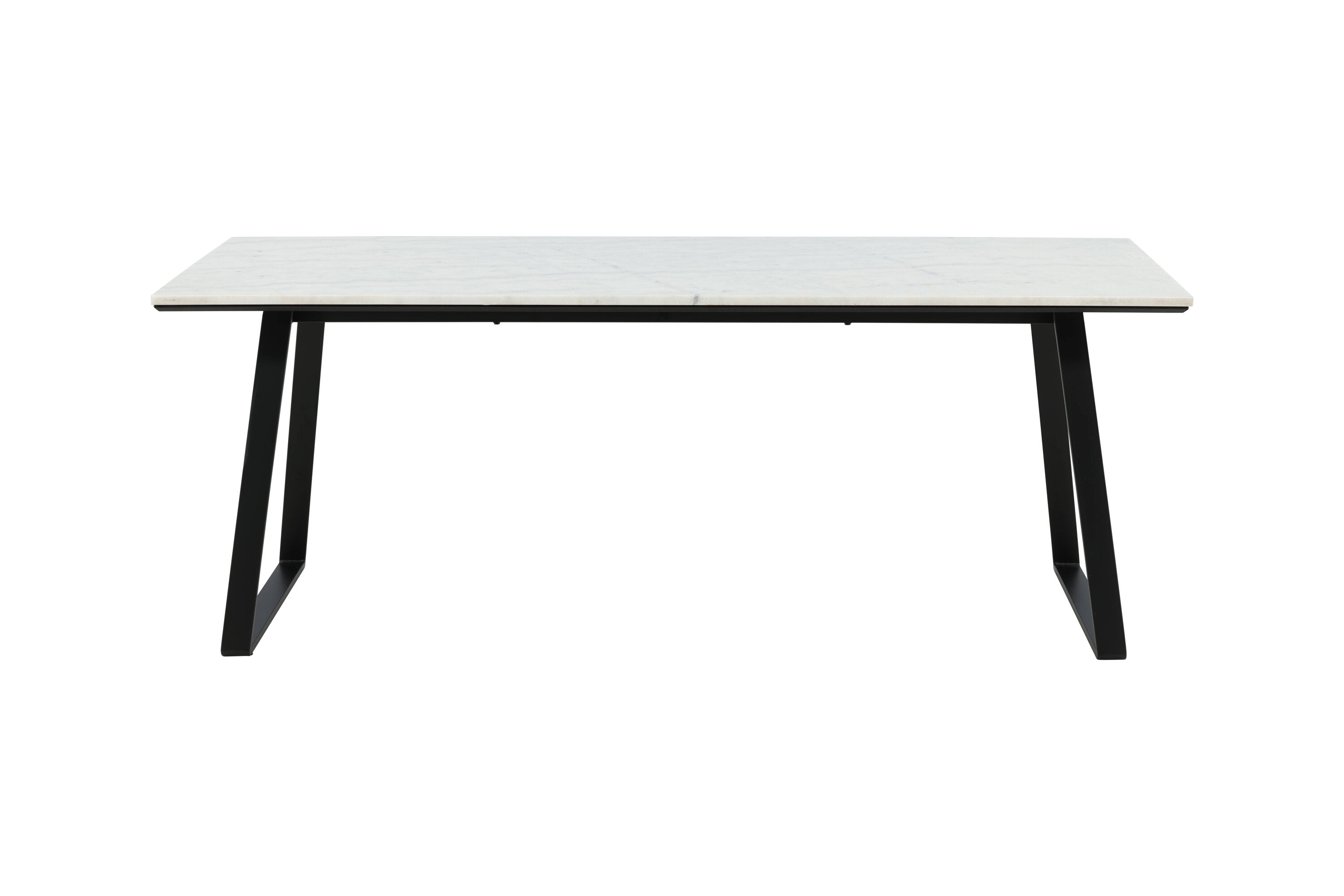 19930-580_1 Estelle Tisch Rechteckiger Esstisch Schwarz,Weiß 200 x 90 Marmor,Stahl