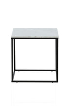 19932-580_10_os Estelle Side Table Beistelltisch Schwarz,Weiß 50 x 50 Marmor,Stahl