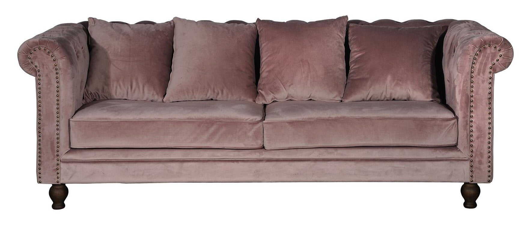 19936-989_1 Samt 3 Sitzer Sofa 3 Sitzer Sofa Natur 88 x 80 x 217 Faser,Kiefer,Polyester Samt,Stahl
