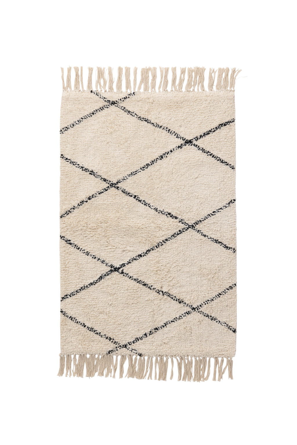 19950-110_1_os Thelma Teppich Badematte Schwarz,Weiß 80 x 50 Baumwolle