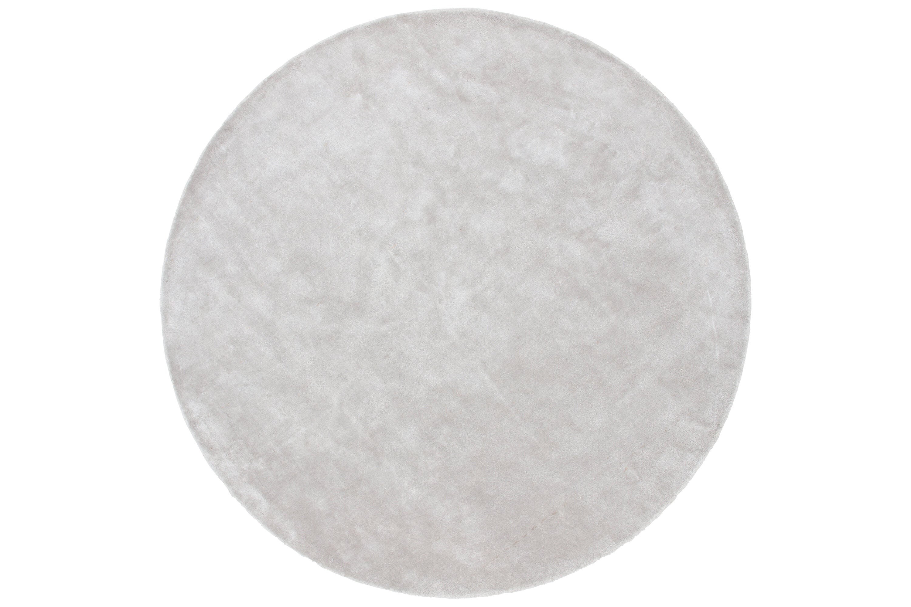 19975-331__01 Indra Teppich Wohnzimmerteppiche Silber ⌀200 Viskose,Baumwolle