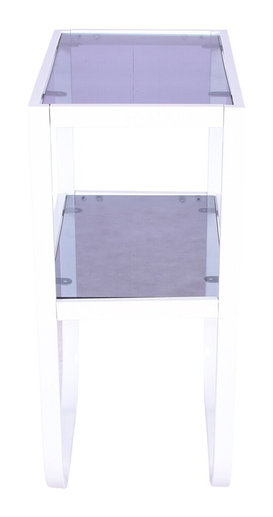 19993-605__1 Rocker Nachttisch Nachttisch Weiß 45 x 30 Glas,Stahl