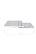 19994-605_2 Rocker Tisch Couchtisch Grau,Weiß 81 x 81 Glas,Stahl
