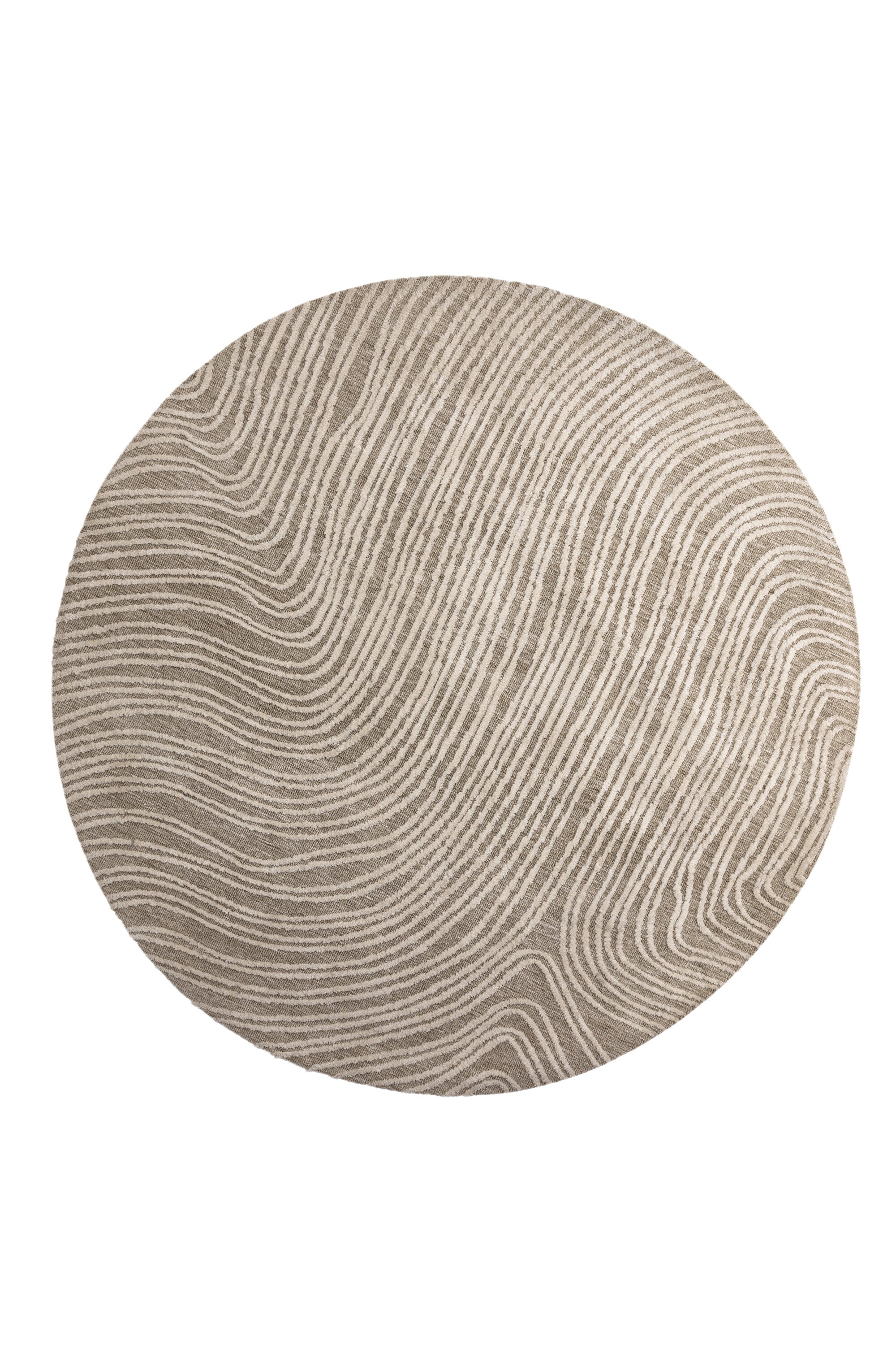 20022-120_1_os Melle Teppich Wohnzimmerteppiche Beige,Elfenbein ⌀200 Polyester,Baumwolle