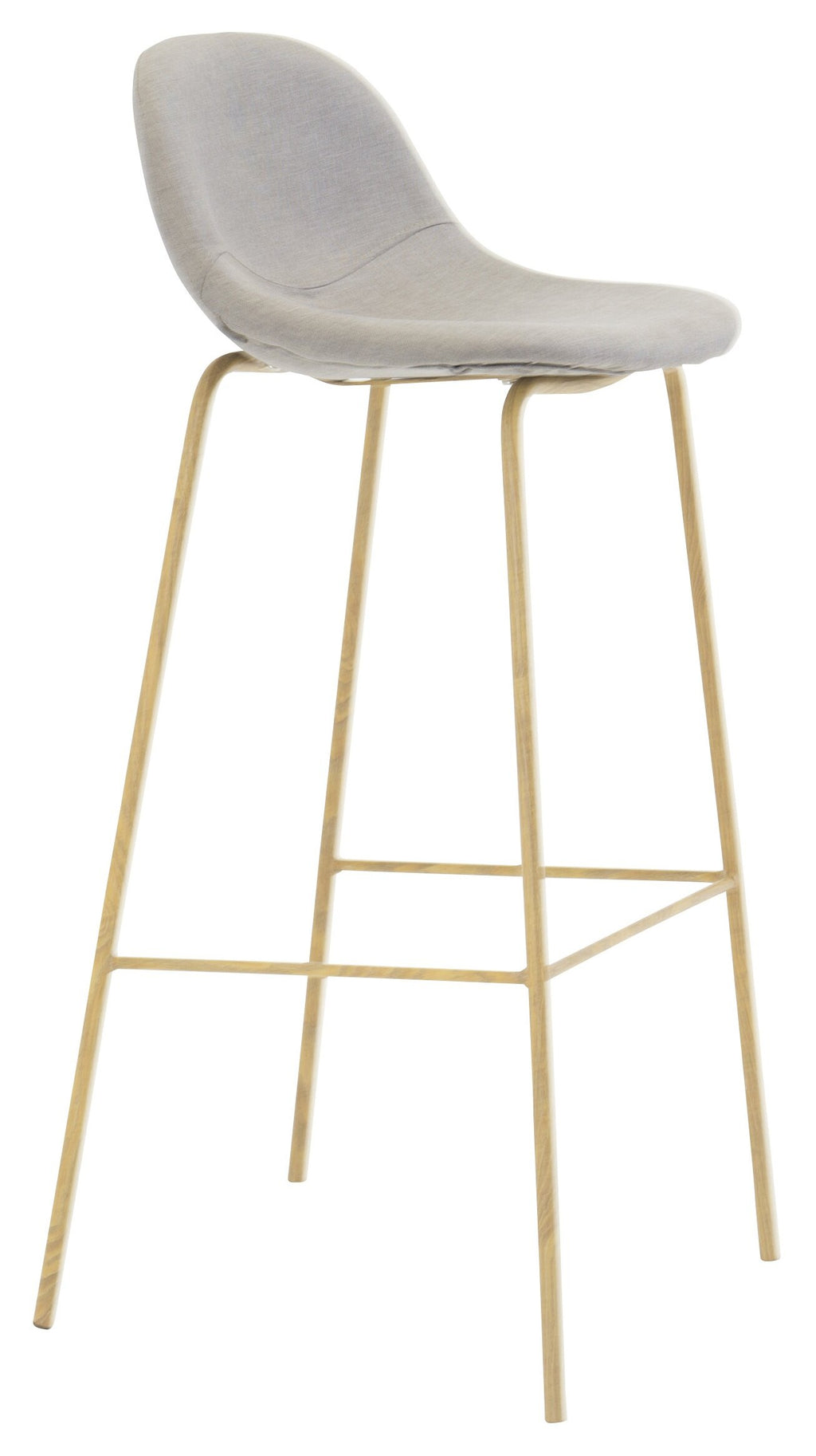 29909-991_1 Polar Stuhl Barhocker Grau,Natur 44 x 95 x 42 Schaum,Polyester Leinen,Stahl