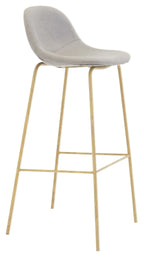 29909-991_1 Polar Stuhl Barhocker Grau,Natur 44 x 95 x 42 Schaum,Polyester Leinen,Stahl