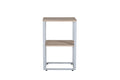 29919-552__1 Rise Nachttisch Nachttisch Grau,Natur 45 x 30 MDF,Papierlaminat,Stahl