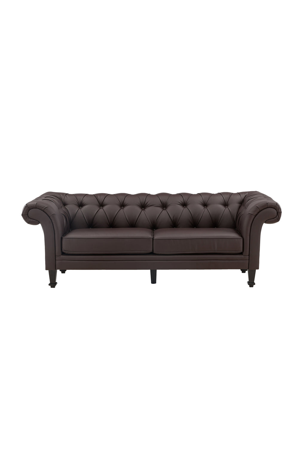 30009-103_1_os ätran 3 Sitzer Sofa 3 Sitzer Sofa Schwarz,Braun 95 x 76 x 226 Schaum,PU,Gummibaumholz