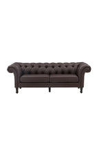 30009-103_1_os ätran 3 Sitzer Sofa 3 Sitzer Sofa Schwarz,Braun 95 x 76 x 226 Schaum,PU,Gummibaumholz