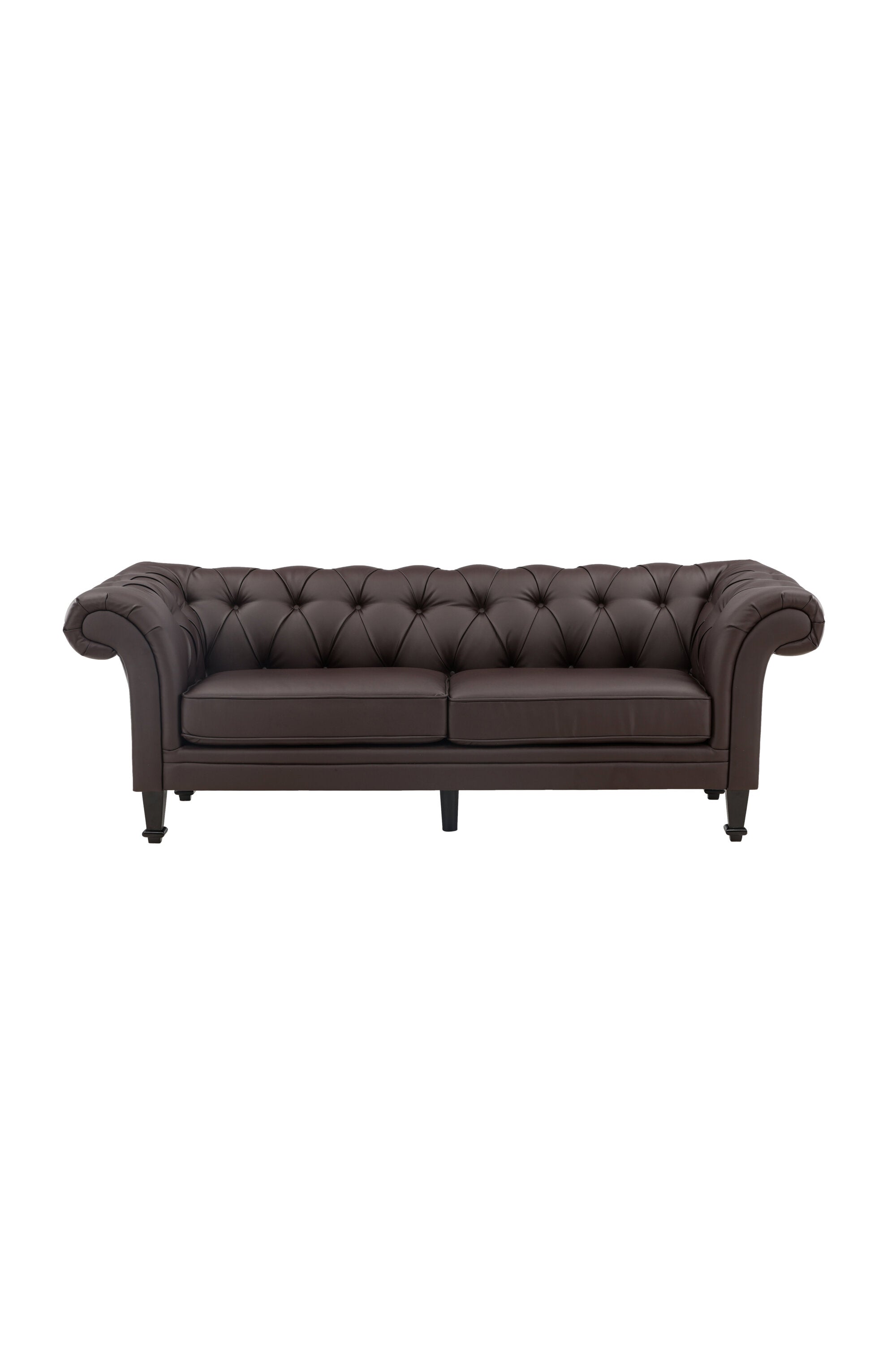 30009-103_1_os ätran 3 Sitzer Sofa 3 Sitzer Sofa Schwarz,Braun 95 x 76 x 226 Schaum,PU,Gummibaumholz