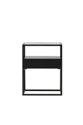 30122-100_1_os Fortaleza Side Table Beistelltisch Schwarz 40 x 40 Glas,Stahl