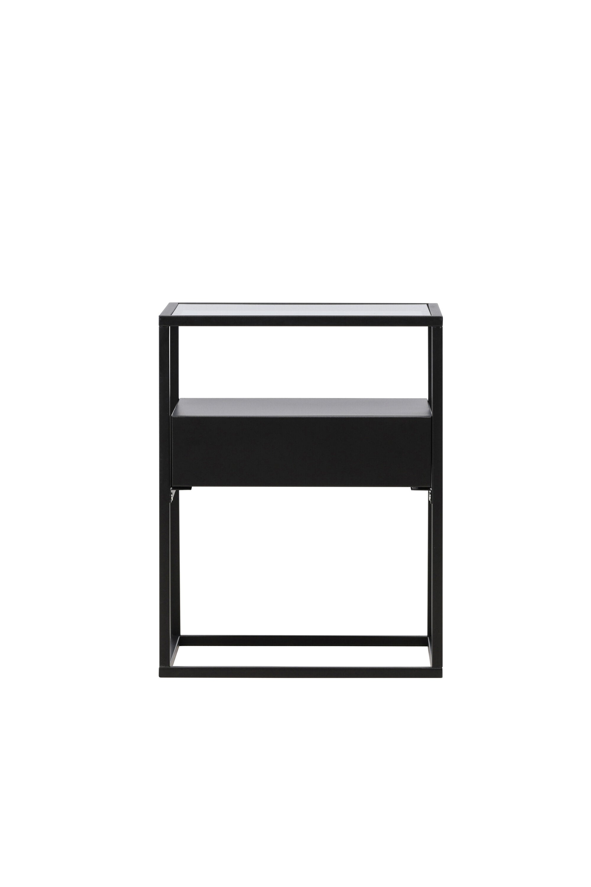 30122-100_1_os Fortaleza Side Table Beistelltisch Schwarz 40 x 40 Glas,Stahl