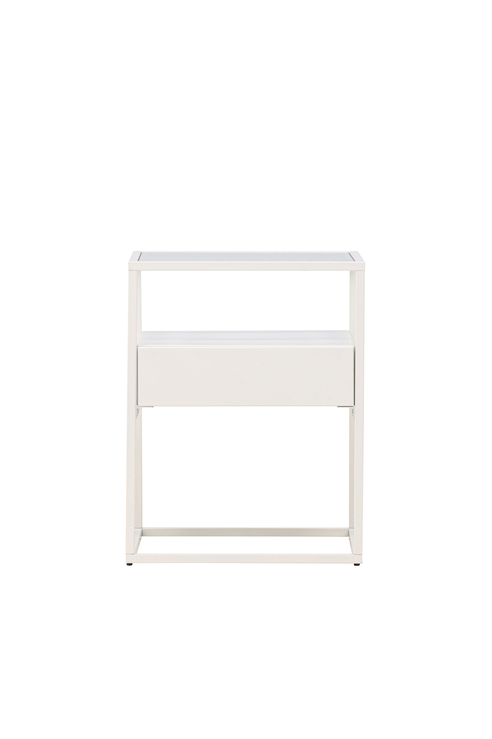 30122-101_1_os Fortaleza Side Table Beistelltisch Weiß 40 x 40 Glas,Stahl