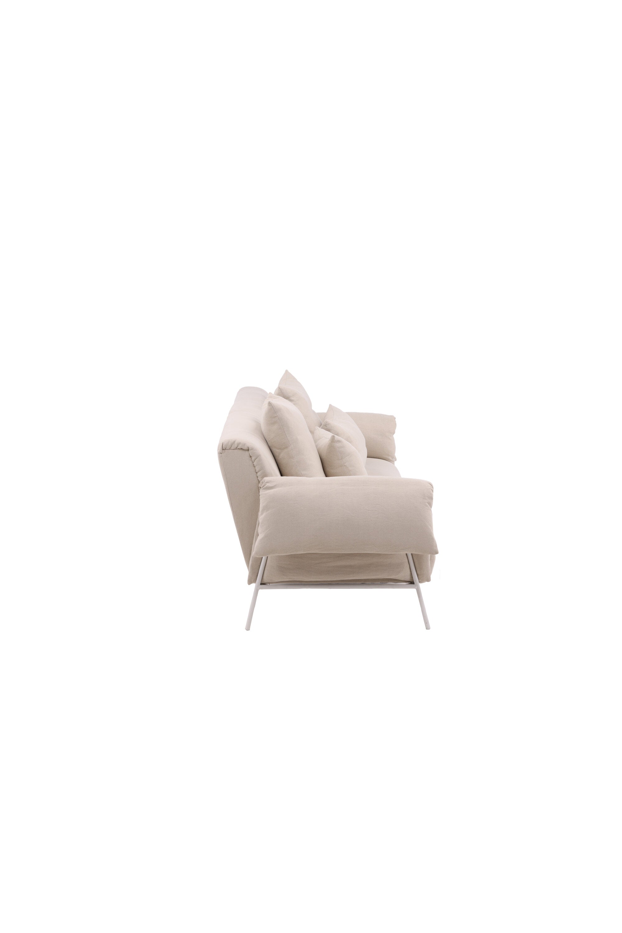 40000-050_10_os öckerö 3 Sitzer Sofa 3 Sitzer Sofa Beige,Weiß 91 x 80 x 237 Baumwolle,Faser,Leinen,Kiefer,Polyester Leinen,Stahl