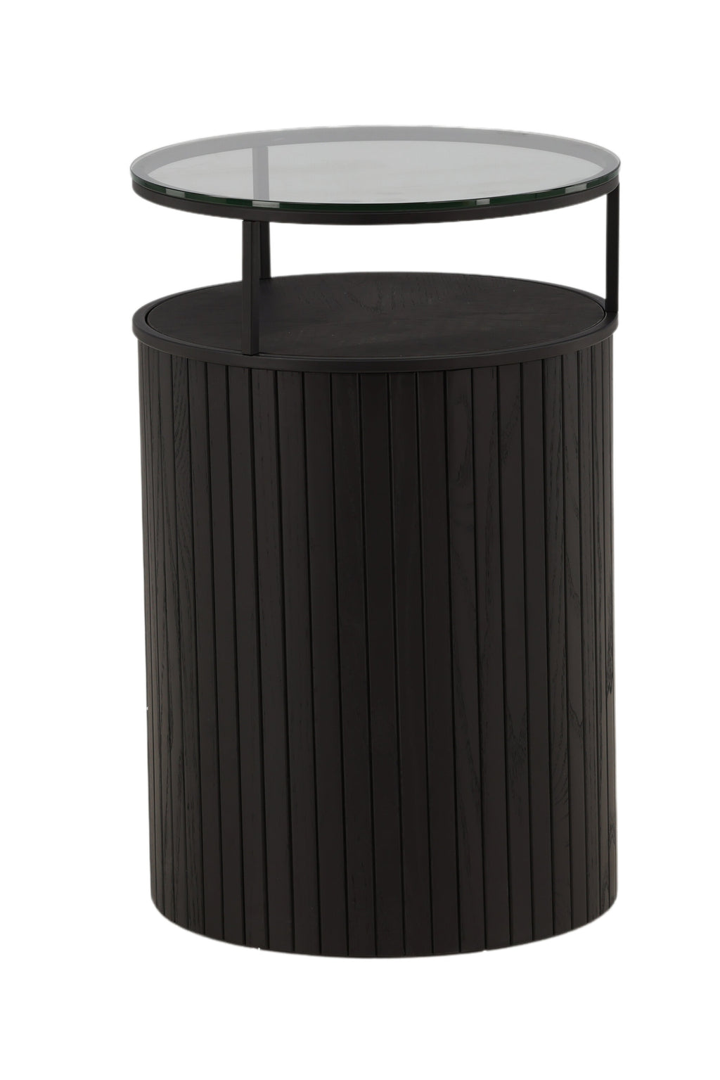 48000-011_10_os Bovall Beistelltisch Beistelltisch Schwarz,Klarglas,Transparent ⌀37 Esche,Glas