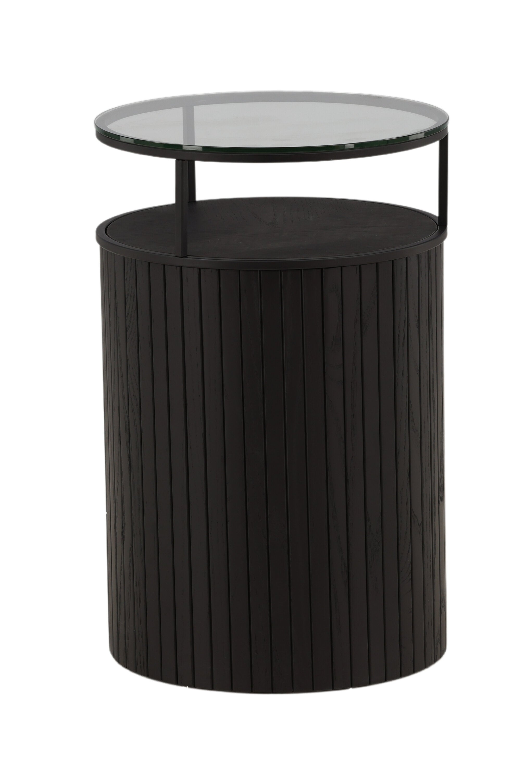 48000-011_10_os Bovall Beistelltisch Beistelltisch Schwarz,Klarglas,Transparent ⌀37 Esche,Glas