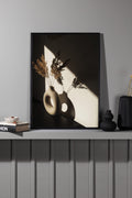 60023-004_ms Vase Poster Wanddekoration Beige 100 x 70 Papier