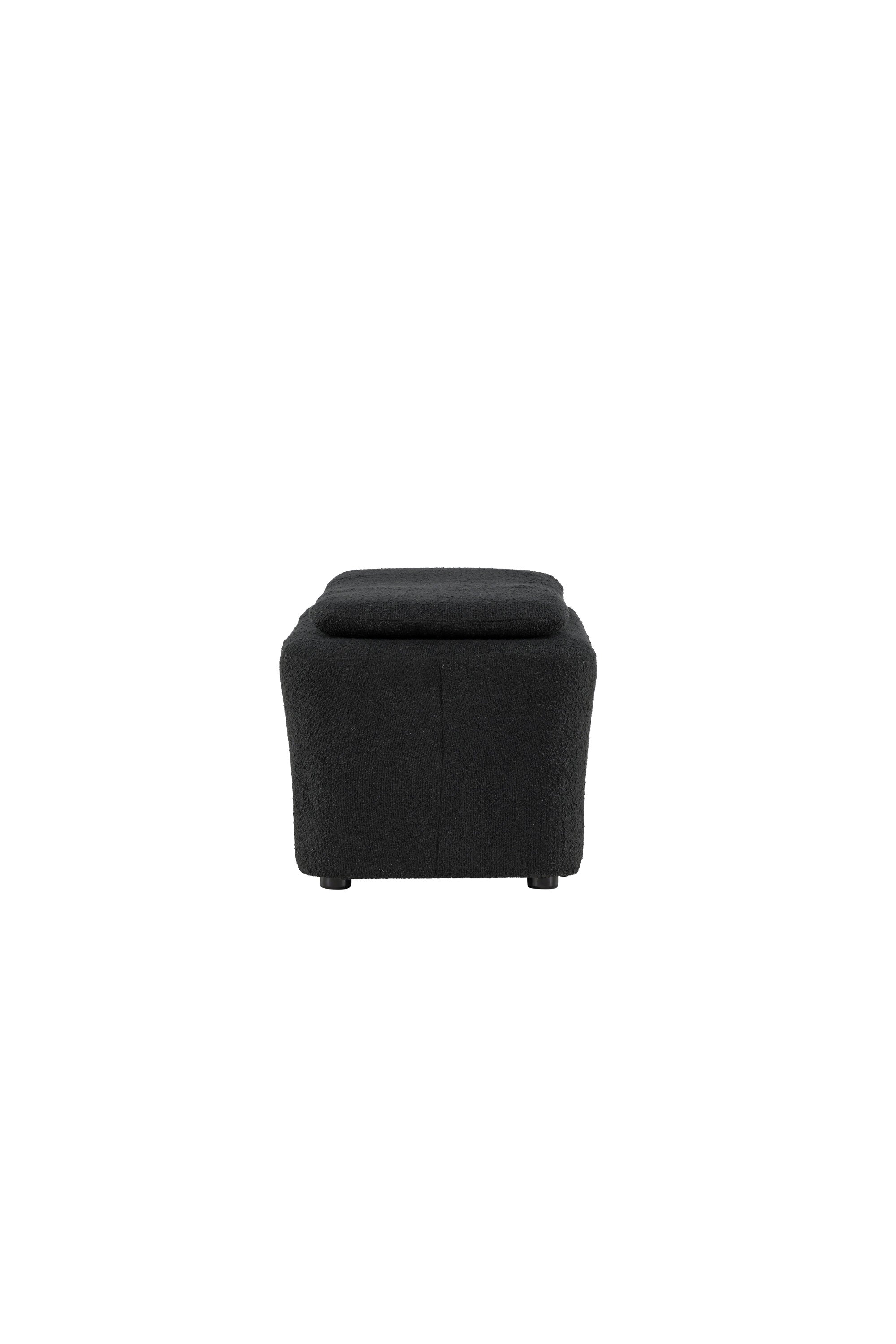 61225-100_10_os Laurel Ottoman Ottomane Schwarz 50 x 45 x 110 Bouclé,Schaum,MDF