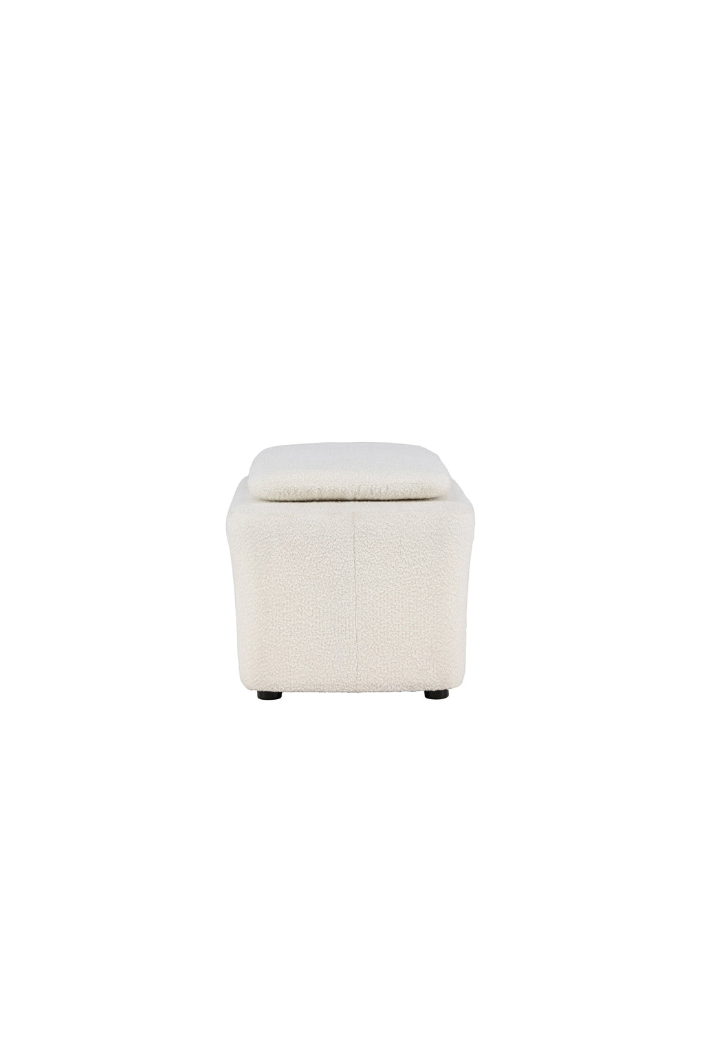 61225-140_10_os Laurel Ottoman Ottomane Schwarz,Weiß 110 x 51 x 46,5 Bouclé,Schaum,MDF