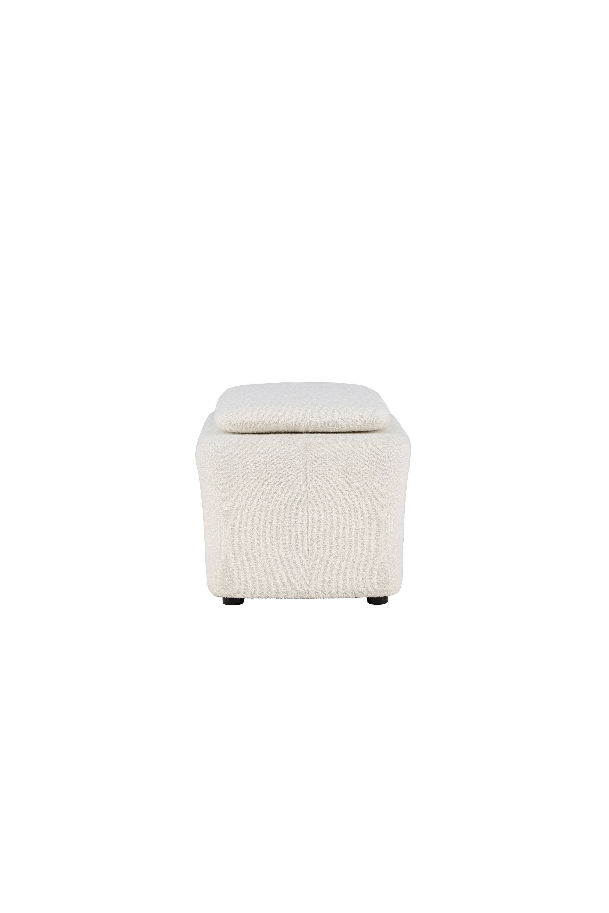 61225-140_10_os Laurel Ottoman Ottomane Schwarz,Weiß 110 x 51 x 46,5 Bouclé,Schaum,MDF