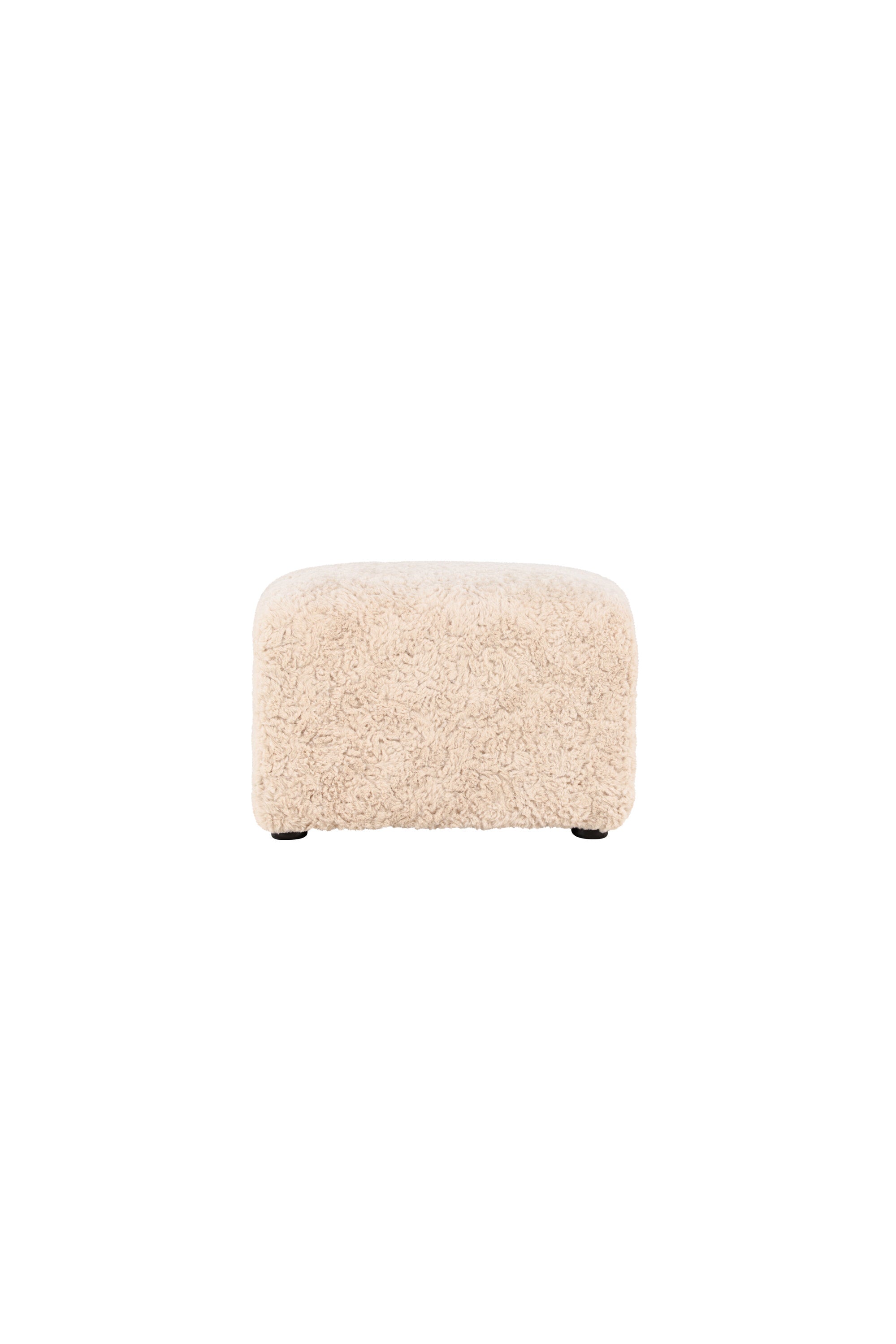 61230-102_10_os Frankie Pouf Sitzpouf Beige,Schwarz 50 x 35 x 50 Fleece,Schaum,MDF,Kunststoff