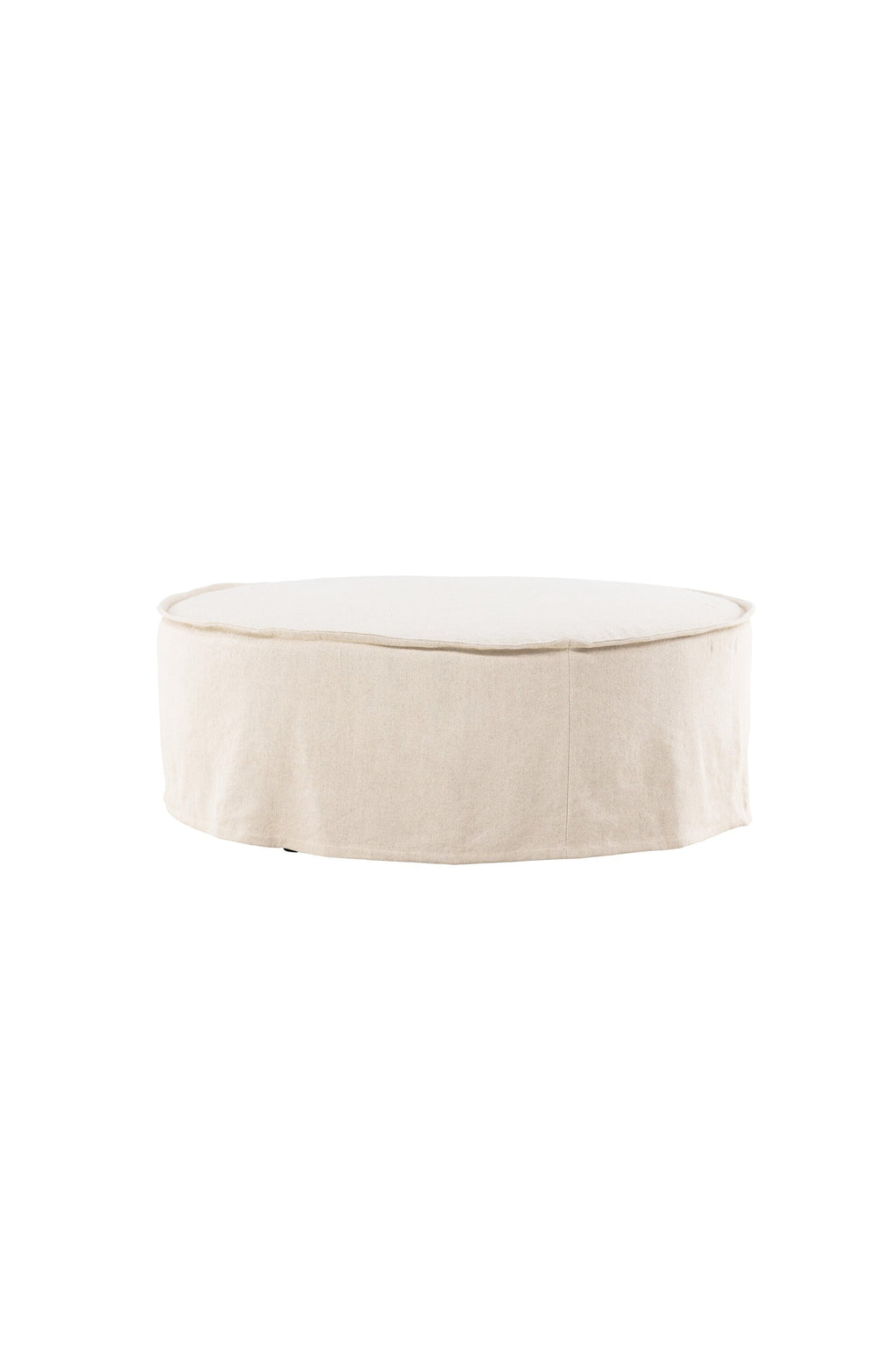 61795-256_10_os Vindö Ottoman Ottomane Beige ⌀101 Baumwolle,Schaum,Kiefer,Plastik,Polyester Leinen
